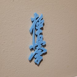 Magnes FLUORESCENCYJNY Kyokushin Błękitny na lodówkę 80 mm Karate 3D