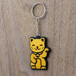 Brelok breloczek do kluczy maneki neko japoński kot szczęścia Złoty 3D