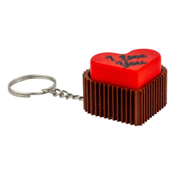 Brelok breloczek klik clicker czerwono-brązowy Serce Walentynki 3D