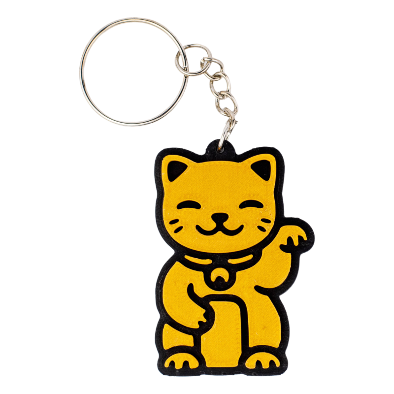 Brelok breloczek do kluczy maneki neko japoński kot szczęścia Złoty 3D
