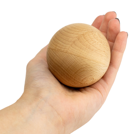 Kula Piłka do jogi masażu stóp ciała Roller Masażer drewno olejowane 8 cm BUK PREMIUM