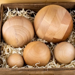 Kula Piłka do jogi masażu stóp ciała Roller Masażer drewno olejowane 5 cm BUK PREMIUM