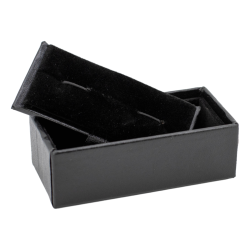 Pudełko Pudełeczko Opakowanie jubilerskie na spinki Czarne z zamszowym środkiem