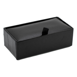 Pudełko Pudełeczko Opakowanie jubilerskie na spinki Czarne z zamszowym środkiem
