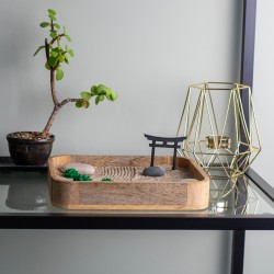 Ogród Ogródek Zen drewniany 22cm x 18,8cm Relaks Medytacja Harmonia