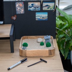 Ogród Ogródek Zen drewniany 22cm x 18,8cm Relaks Medytacja Harmonia