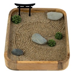 Ogród Ogródek Zen drewniany 22cm x 18,8cm Relaks Medytacja Harmonia