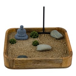 Ogród Ogródek Zen drewniany 22cm x 18,8cm Relaks Medytacja Harmonia