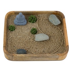 Ogród Ogródek Zen drewniany 22cm x 18,8cm Relaks Medytacja Harmonia