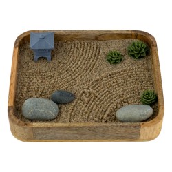 Ogród Ogródek Zen drewniany 22cm x 18,8cm Relaks Medytacja Harmonia