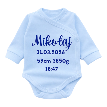 Personalizowana Naprasowanka Aplikacja Termo Metryczka na body dla dziecka