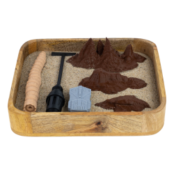 Ogród Ogródek Zen - Pustynna Planeta drewniany Si-Fi SF 22cm x 18,8cm