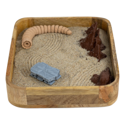 Ogród Ogródek Zen - Pustynna Planeta drewniany Si-Fi SF 22cm x 18,8cm