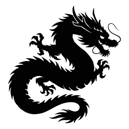 Naprasowanka Aplikacja Termo Smok Japoński Dragon 13x10 zamszowa na t-shirt