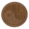 Podkładka podstawka pod kubek Yin Yang 10x10 cm drewniana Orzech