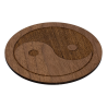 Podkładka podstawka pod kubek Yin Yang 10x10 cm drewniana Orzech