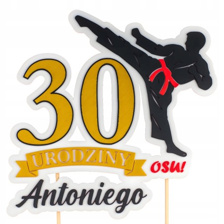 Personalizowany Topper Karate Dekoracyjny Urodzinowy 3D