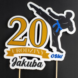 Personalizowany Topper Karate Dekoracyjny Urodzinowy 3D