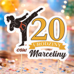 Personalizowany Topper Karate Dekoracyjny Urodzinowy 3D Damski
