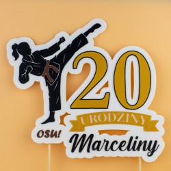 Personalizowany Topper Karate Dekoracyjny Urodzinowy 3D Damski