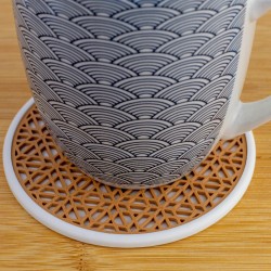 Podkładka podstawka pod kubek Kumiko Zestaw x6 ze stojakiem Japonia Japandi