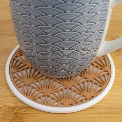 Podkładka podstawka pod kubek Kumiko Zestaw x6 ze stojakiem Japonia Japandi