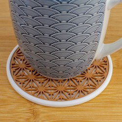 Podkładka podstawka pod kubek Kumiko Zestaw x6 ze stojakiem Japonia Japandi