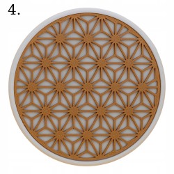 Podkładka podstawka pod kubek Kumiko Zestaw x6 ze stojakiem Japonia Japandi