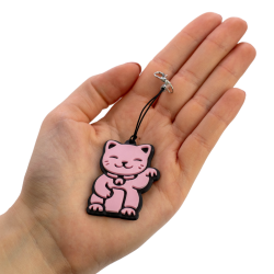Brelok breloczek do kluczy maneki neko japoński kot szczęścia Różowy 3D