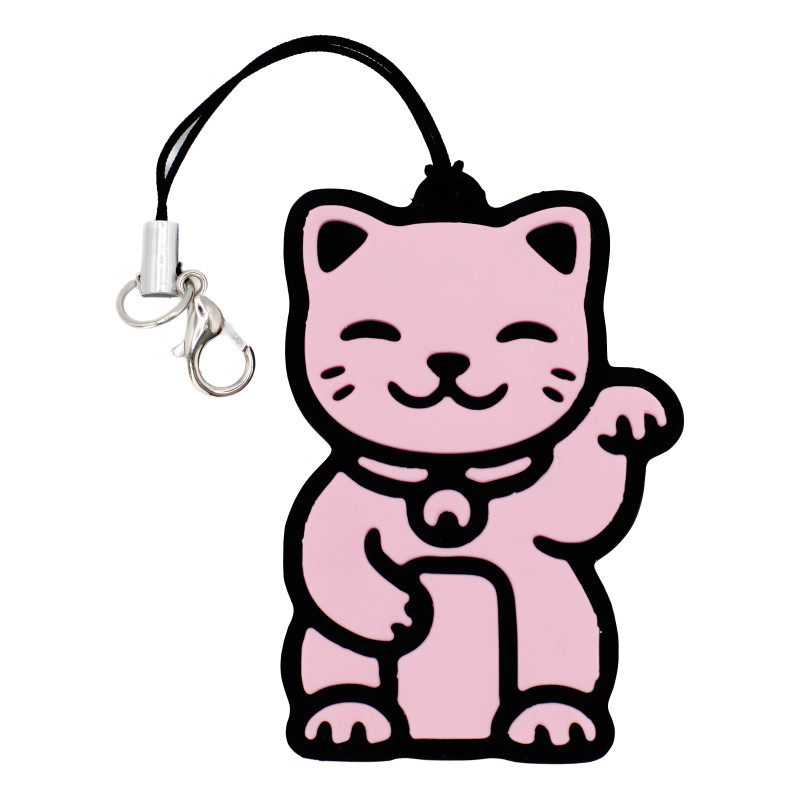 Brelok breloczek do kluczy maneki neko japoński kot szczęścia Różowy 3D