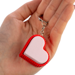 Brelok breloczek klik clicker czerwono-różowy Serce na prezent 3D