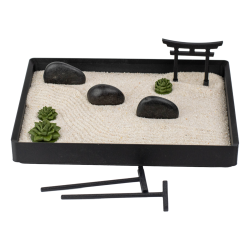 Ogród Ogródek Zen Mini drewniany 22cm x 16,50cm Relaks Medytacja Harmonia