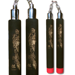 Nunchaku (nunczaku nunczako) piankowe treningowe Smok na łańcuchu Profilowane