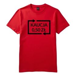 Naprasowanka Aplikacja Termo KAUCJA SYSTEM KAUCYJNY 0,50 ZŁ na koszulkę t-shirt 24 cm