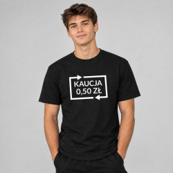 Naprasowanka Aplikacja Termo KAUCJA SYSTEM KAUCYJNY 0,50 ZŁ na koszulkę t-shirt 24 cm