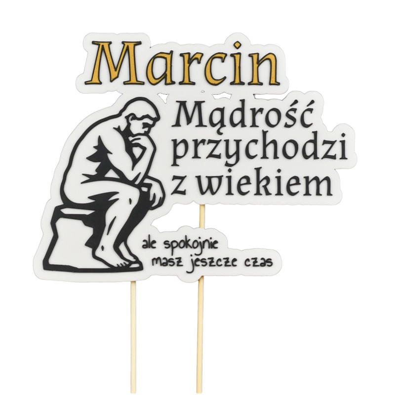 Personalizowany Topper Dekoracyjny Urodzinowy Mądrość Przychodzi z Wiekiem 3D