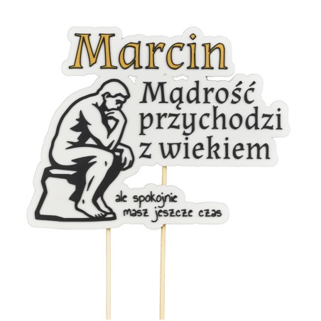 Personalizowany Topper Dekoracyjny Urodzinowy Mądrość Przychodzi z Wiekiem 3D