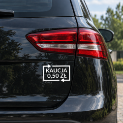 Naklejka KAUCJA SYSTEM KAUCYJNY 0,50 ZŁ na samochód 14 cm
