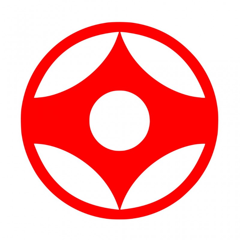 Naklejka Kanku Kyokushin 9x9 czerwona na samochód